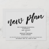 Invitation Mariage reporté "Nouveau plan" Grey (Devant / Derrière)