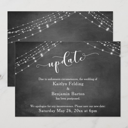 Invitation Mariage Reporté Script de Mise à Jour du Tableau N (Devant / Derrière)