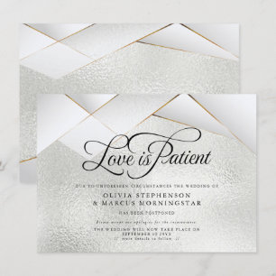 Invitation Mariage Reporté Silver Frost Gold White  Facettes