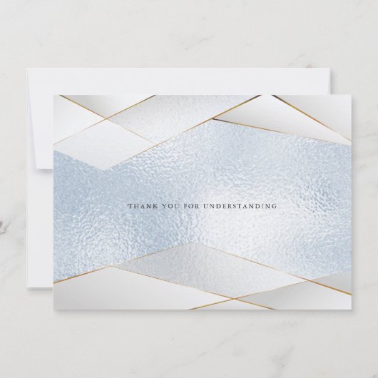 Invitation Mariage reporté Sky Blue Pearl Facets (Dos)