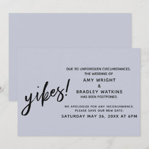 Invitation Mariage Reporté Yikes! Annonce Bleu Poussiéreux