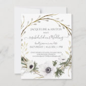 Invitation Mariage reprogrammé gris n blanc Eucalyptus florau (Devant)