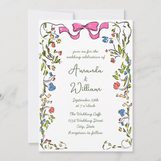 Invitation Mariage rétro à griffes à main funky (Devant)