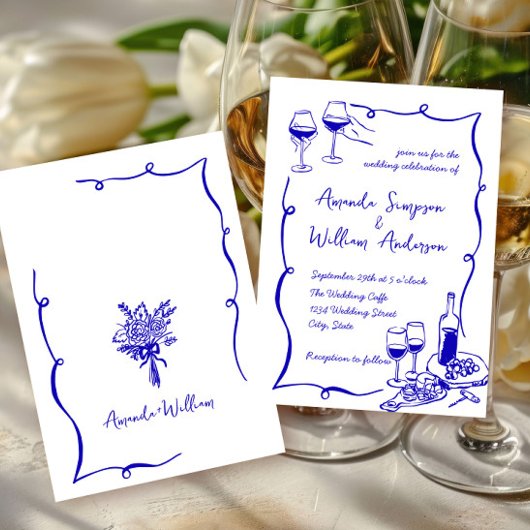 Invitation Mariage rétro à griffes à main funky