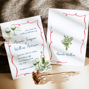Invitation Mariage rétro à griffes à main funky
