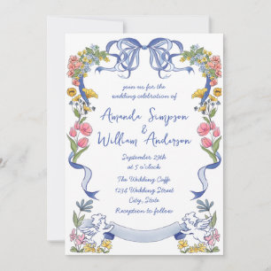 Invitation Mariage rétro à griffes à main funky