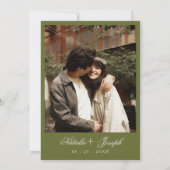 Invitation Mariage Rétro à l'Ancienne Mode Olive Verte (Dos)