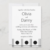 Invitation Mariage Rétro à pois noirs et blancs (Devant)