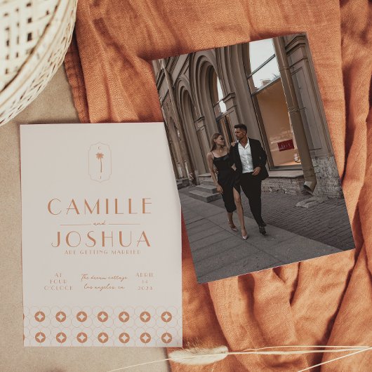 Invitation Mariage rétro à ressort Palm