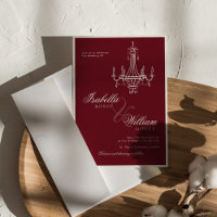 Mariage Rétro Ancien Argent Rouge Profond Vintage