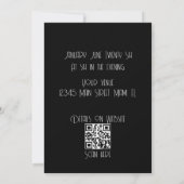 Invitation Mariage rétro Arch Initial Noir Blanc B (Dos)
