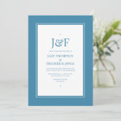 Invitation Mariage rétro bleu (Debout devant)