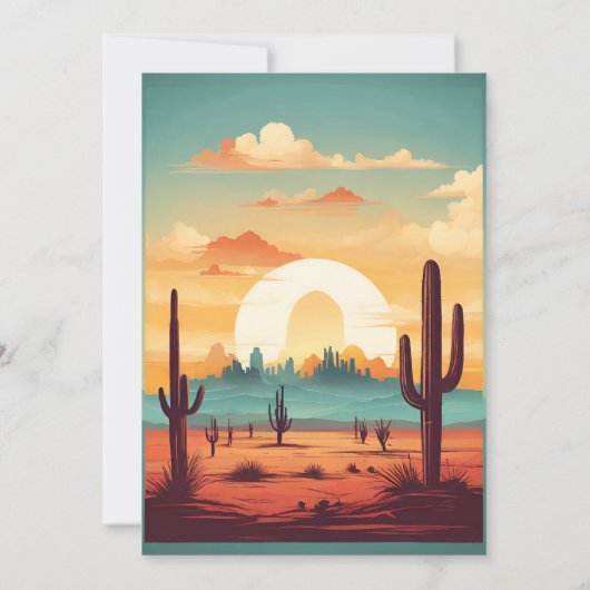 Invitation Mariage rétro Cactus (Dos)