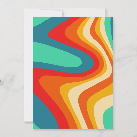 Invitation Mariage rétro coloré (Dos)