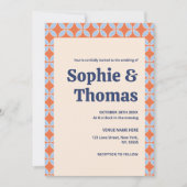 Invitation Mariage rétro du milieu du siècle (Devant)