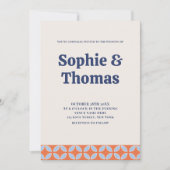 Invitation Mariage rétro du milieu du siècle (Devant)