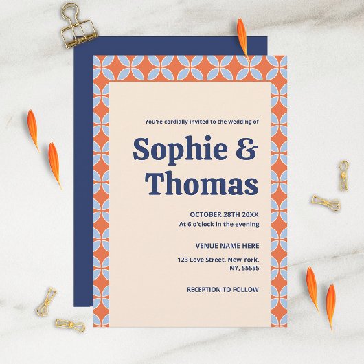 Invitation Mariage rétro du milieu du siècle