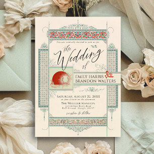 Invitation Mariage Rétro Élégant à l'ancienne de Style Victor