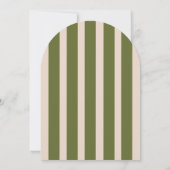 Invitation Mariage Rétro Élégant Vert Olive Courbé (Dos)