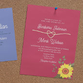 Invitation Mariage Rétro Fleur Rose