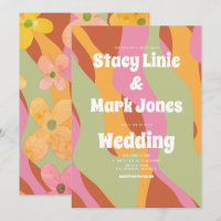 Mariage Rétro Floral Groovy des Années 80