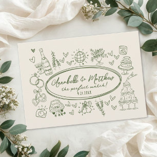 Invitation Mariage Rétro Funky Fait Main Correspondances