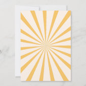 Invitation Mariage Rétro Groovy Orange Daisy Sunburst (Dos)