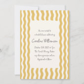 Invitation Mariage rétro jaune moutarde bordure ondulée (Devant)