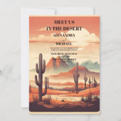 Invitation Mariage rétro mexicain du désert de Cactus (Devant)