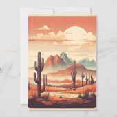 Invitation Mariage rétro mexicain du désert de Cactus (Dos)