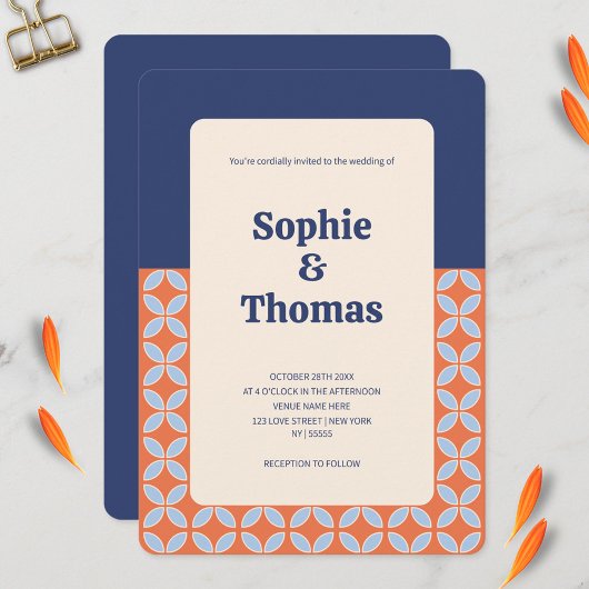 Invitation Mariage Rétro Milieu de Siècle