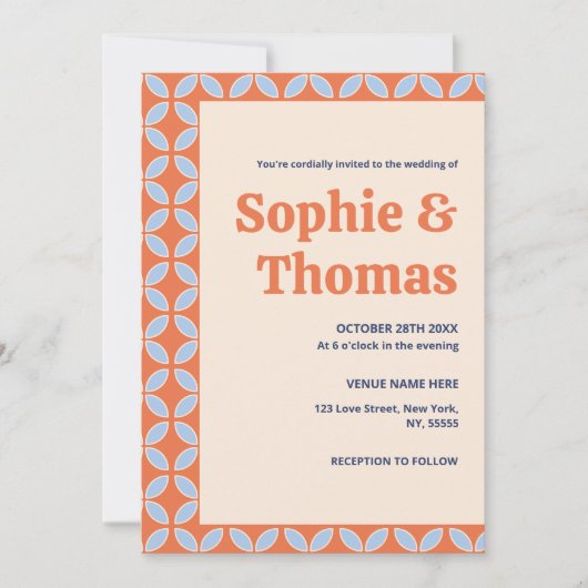 Invitation Mariage Rétro Milieu de Siècle (Devant)