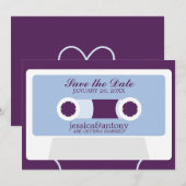 Invitation Mariage Rétro Mixtape Save the Date (Devant / Derrière)