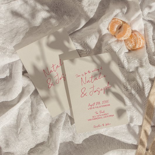 Invitation Mariage rétro moderne à la main et à la main