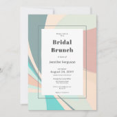 Invitation Mariage rétro moderne groovy pêche sarcelle aqua p (Devant)