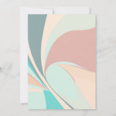 Invitation Mariage rétro moderne groovy pêche sarcelle aqua p (Dos)