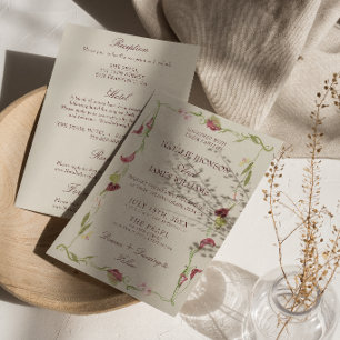 Invitation Mariage Rétro Nouveau Art Floral Tout En Un