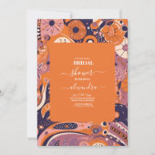 Invitation Mariage rétro orange blush rose violet groovy (Devant)