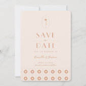 Invitation Mariage rétro Palm spring Enregistrer la date (Devant)