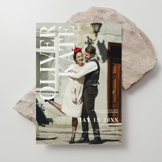 Invitation Mariage Retro Photo Magazine