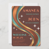 Invitation Mariage rétro Super Arc arc-en-ciel Décontracté de (Devant)