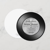 Invitation Mariage rétro sur disque vinyle (Devant / Derrière)