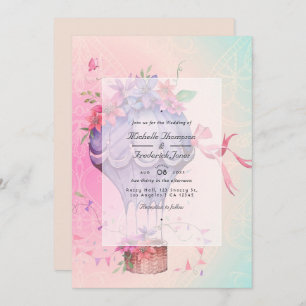 Invitation Mariage rétro Vintage Balloon à air chaud