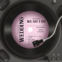 Mariage rétro Vintage rose vigne vinyle record