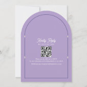 Invitation Mariage rétro violet (Dos)