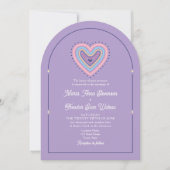 Invitation Mariage rétro violet (Devant)