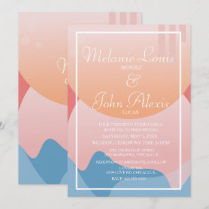 Invitation Mariage Rêve de Coucher de Soleil Vague Océanique
