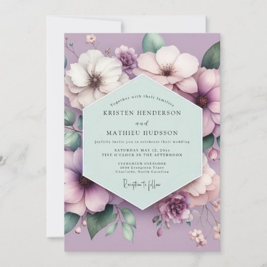 Invitation Mariage Rêvé Fleur de Lavande (Devant)
