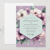 Invitation Mariage Rêvé Fleur de Lavande (Devant / Derrière)