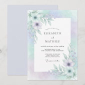 Invitation Mariage Rêveur Lavande Menthe (Devant / Derrière)